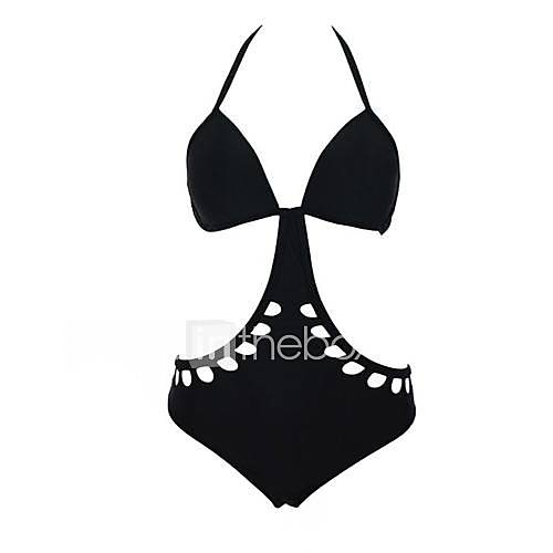 Womens Sexy Hollow out V Shape One Piece Push up One piece Swimwear