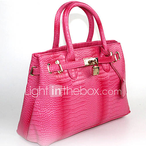 XIUQIU Womens Fascinating Leather Tote Bag(Fuchsia)