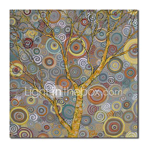 Hand Painted Oil Painting Floral The Coin Tree with Stretched Frame