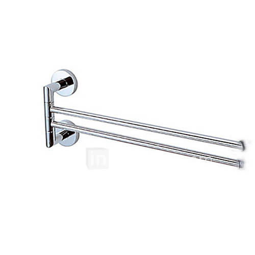 Chrome Finish Double Wall Mount Movable Towel Bar