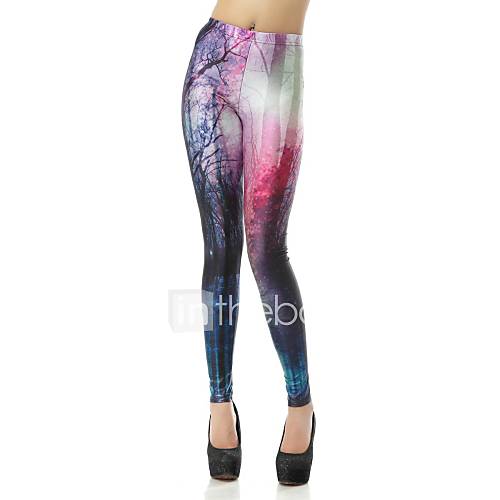 Elonbo Chaoyang and Tree Style Digital Painting Tight Women Leggings