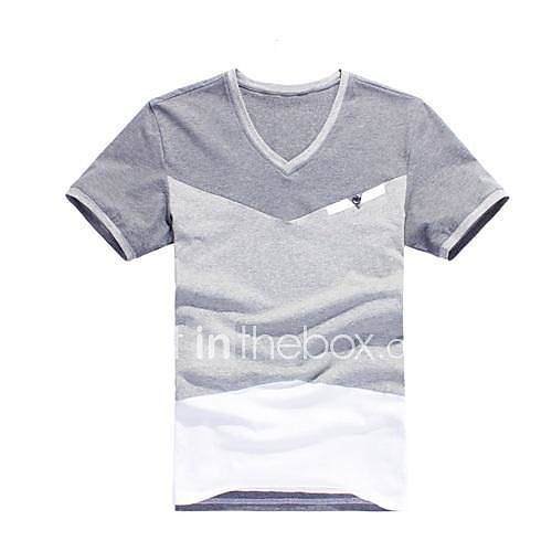 Mens V Collar Trend Short Sleeve T Shirt