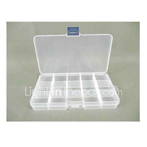 Plastic 15 Compartments Transparent Storage Case