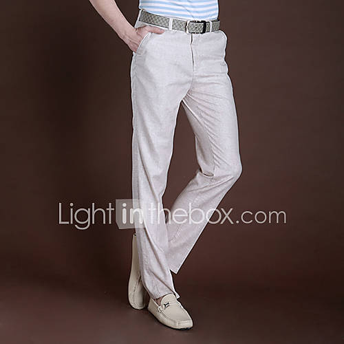 ARW Mens Leisure Solid Color Khaki Pants