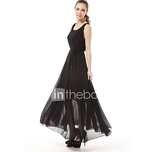 Womens Sleeveless Chiffon Long Dress
