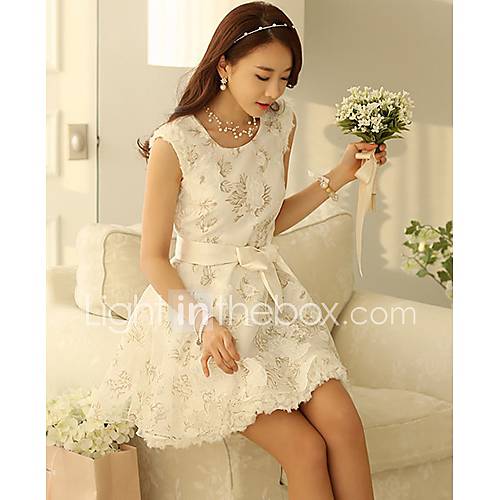 Meitiantian Vest Sweet Lace White Dress