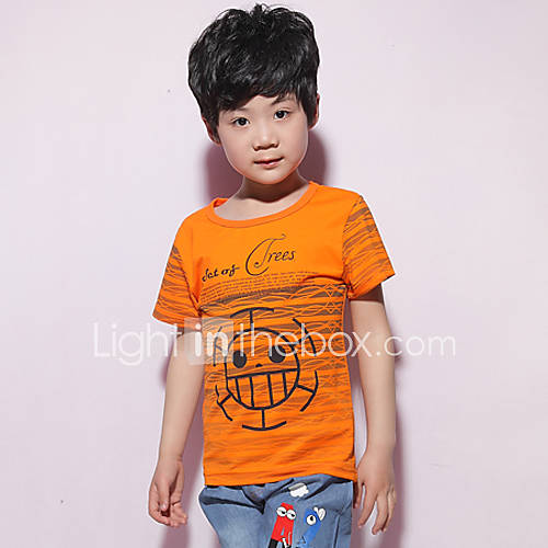 Oudibeila Boys Audrey Cotton Short Sleeve T Shirt(Orange)