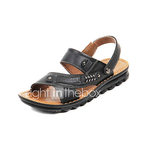 Leather Mens Flat Heel Comfort Sandals Shoes (More Colors)