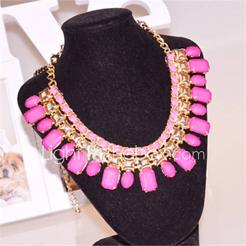 Daphne Neon Fluorescent Color Gemstone Diamonade Necklace(Screen Color)