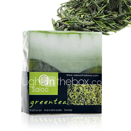 Thailand Saboo Green Tea Essential Oil Soap Whitening Moisturizing Anti Acne 100g