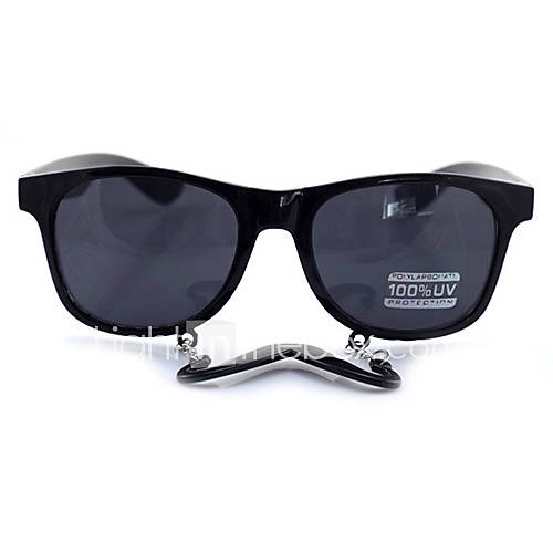 Helisun Unisex Fashion Square Lens Sunglasses With Beard2130 (Black)