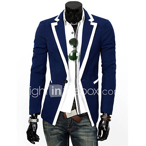 Cocollei mens leisure bodycon jacket suit (blue)