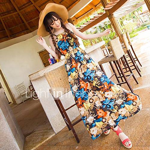 Womens Bohemian Hem Split Ends Maxi Dresses