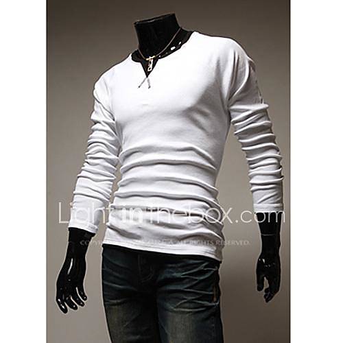 Mens V Collar Sexy Slim Sleeve Shirt