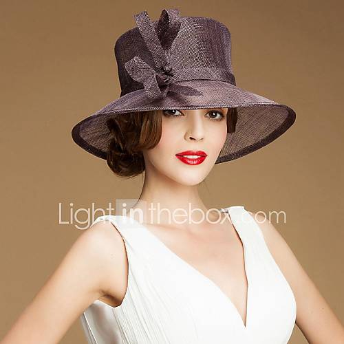 Gorgeous Flax Long Brim Ladies Party/ Wedding /Outdoor Hat With Bowknot (More Colors)