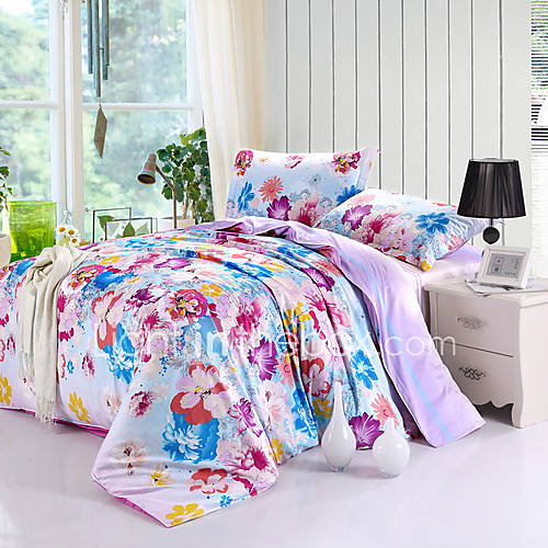 SINUOER Cotton Twill Four Piece Bedclothes Dancing Butterflies(Screen Color)