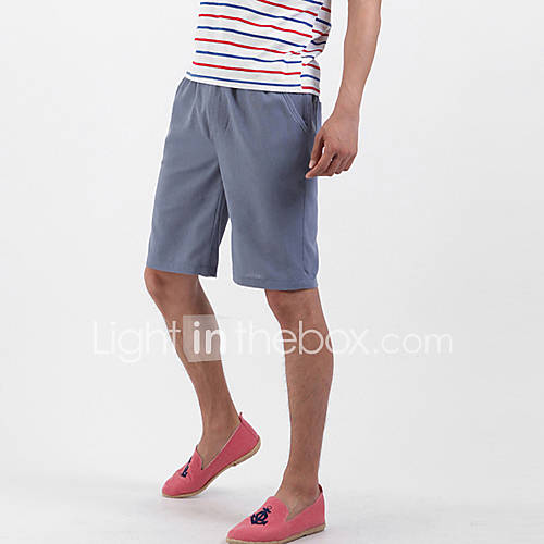 Shishangqiyi Linen Tight Casual Beach Cotton Shorts(Screen Color)