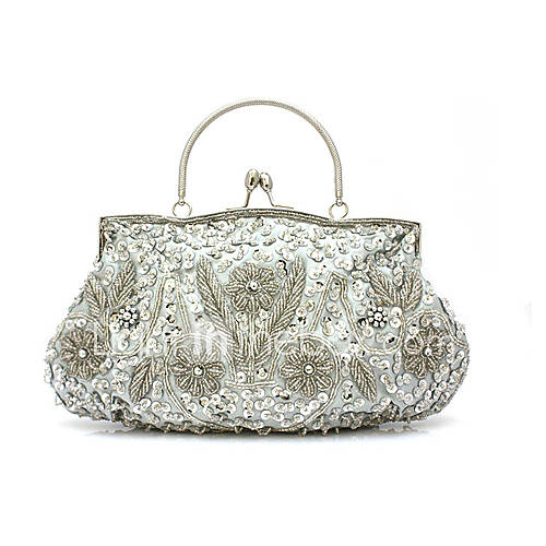 Freya WomenS Fashion Handmade Beaded Bag(Silver)