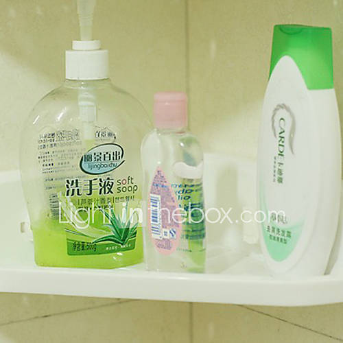 Strong Suction Plastic Triangle Bathroom Shelves, L21cm x W21cm x H34cm