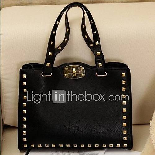 Fashion Rivet Lock Desigh Tote Bag/Messenger Bag