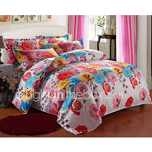 Flower Multi Color Bed Set Of Four SF00047