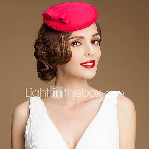 Beautiful Wool Ladies Party/Outdoor/Wedding Small Hat With Bowknot(More Colors)