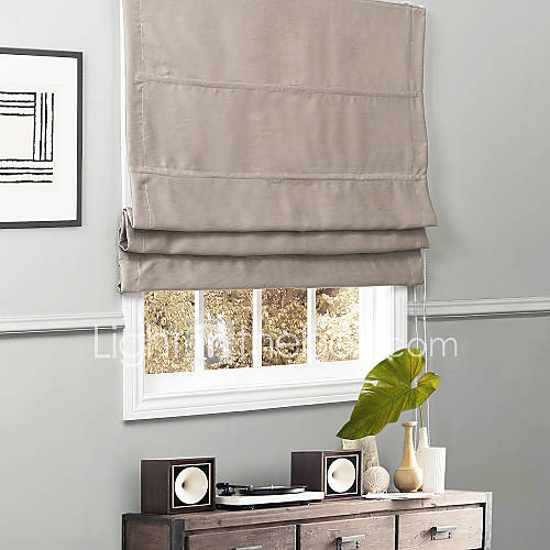 Contemporary Coffee Solid Blackout Roman Shade