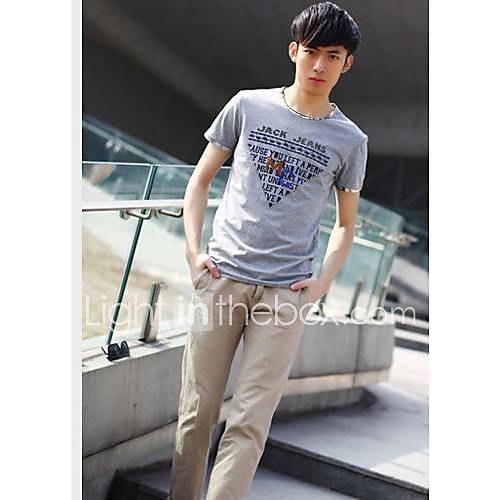 Mens New Neck Slim Short Sleeve Leisure Top