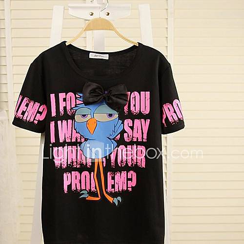 Womens Korean Fashion Was Thin Short Sleeve Printed T Shirt