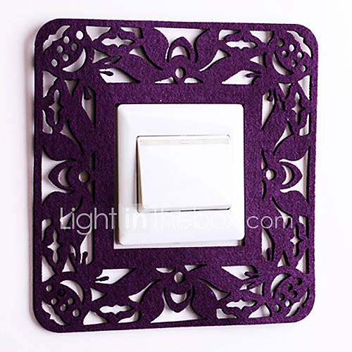 Paper Cut Square Purple Light Switch Stickers