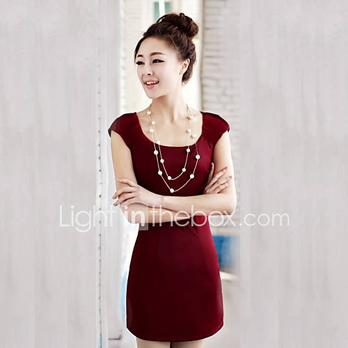 LCL Casual Big Size Slim Sleeveless Vest Dress(Wine)