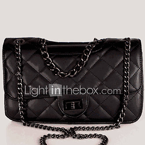 XIUQIU Womens Leather Graceful Crossbody Bag(Black)
