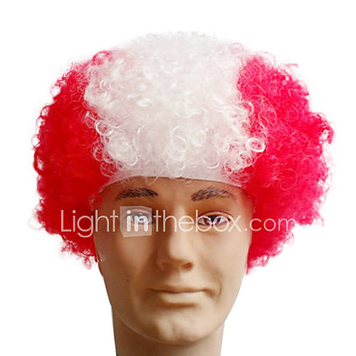 Black Afro Wig Fans Bulkness Cosplay Christmas Halloween Wig Austria Flag Wig 1pc/lot