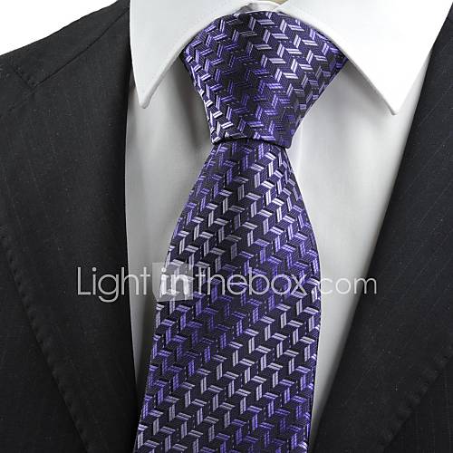 Tie Purple Diamond Pattern Novelty Mens Tie Necktie Wedding Party Holiday Gift