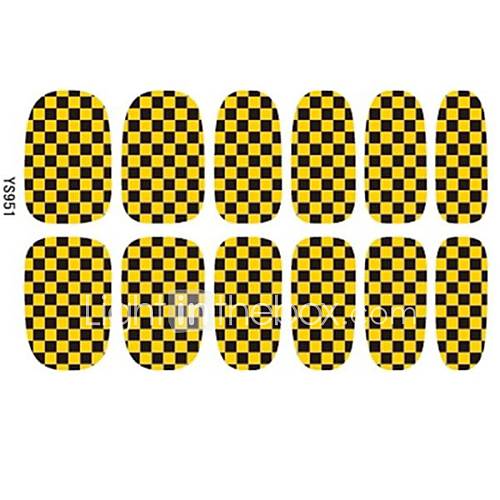 2014 Most Popular Golden And Black Blided Glitter Nail Art Patch Stickers 3D