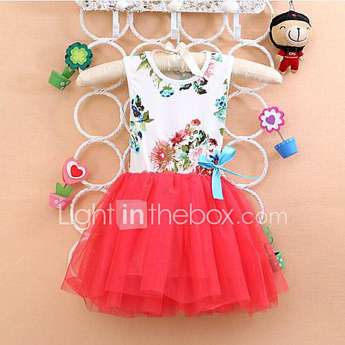 Girls Fashion Floral Print Dresses Lovely Princess Summer Dresses