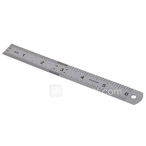 Double Side Stainless Steel Measuring Straight Ruler Tool 6 Inches