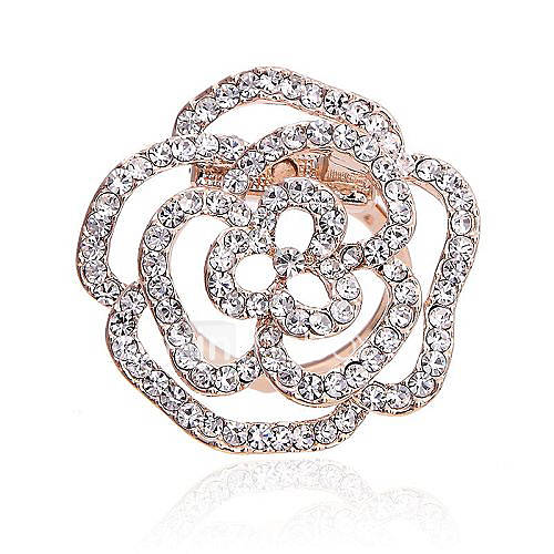 Ginasy Rose Pattern Hollow out Brooch