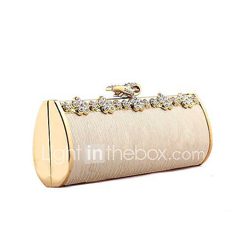 Womens European and American models long paragraph dress gold clutch evening bag(lining color on random)