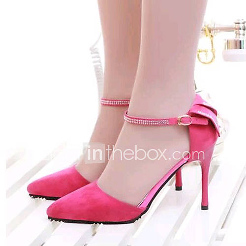 Sunfarey Womens Stiletto Heel Elegant Solid Color Diamonade Shoes