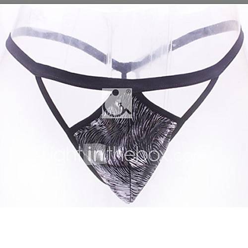 Mens Sexy Black Leopard Grain Underwear