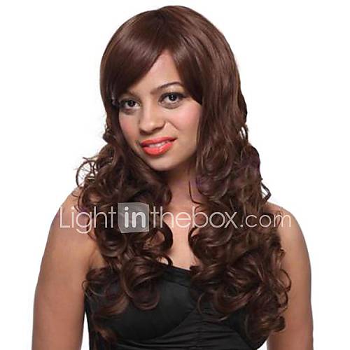 Fashion Hair Inclined Bang temperament Curly Hair wig