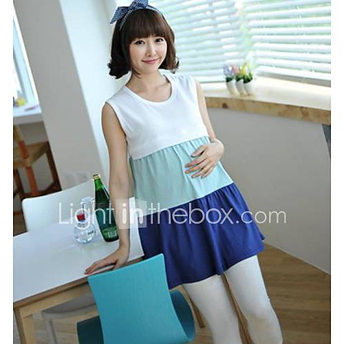 Maternity Contrast Color Vest Mini Dress