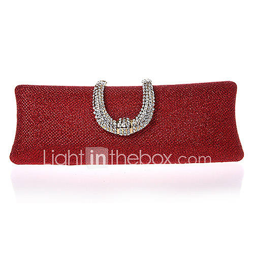 Jiminy Womens Top Grade Diamonade Evening Clutch Bag(Red)