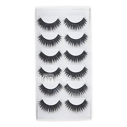 6Pcs High Simulation BlueBlack Mixed Color False Eyelash XM35