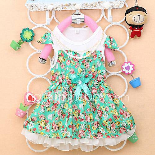 Girls Fashion Floral Print Dresses Lovely Princess Summer Dresses