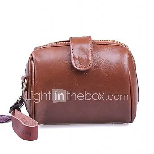 Womens Korean Vintage Leather Camera Bag Simple Bag Popular Camera Bag Messenger Bag Lady Bag Linning Color on Random
