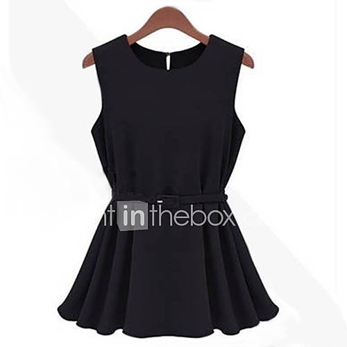 Rxhx Ol Knit Chiffon Pleated Above Knee Dress (Black)