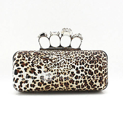 Jiminy Womens Top Grade Leopard Evening Clutch Bag(Screen Color)