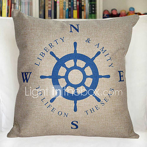 Pinshang Nautical Compass Print Pillow(Screen Color)